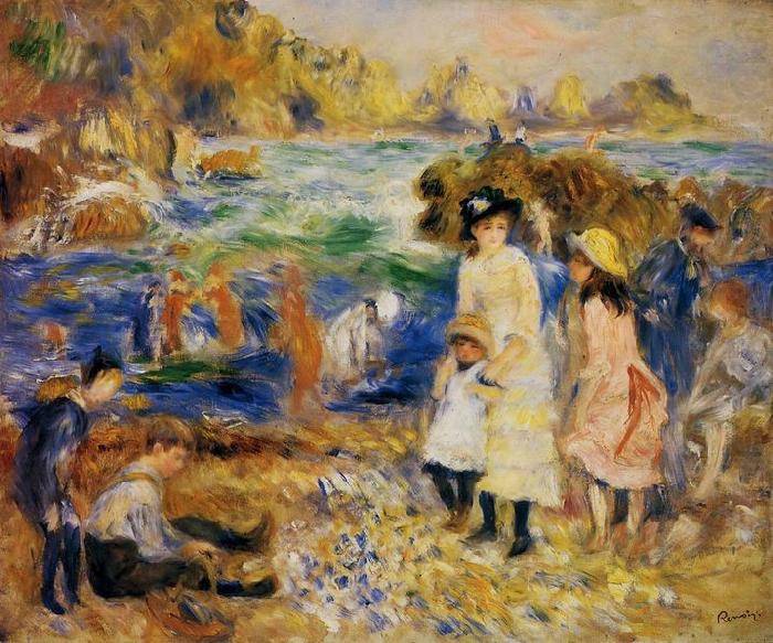 Enfants au bord de la mer a Guernsey, Pierre Auguste Renoir
